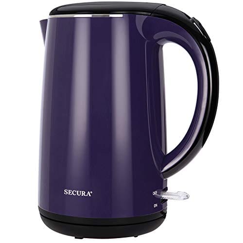 Secura Original Stainless Steel Double Wall Electric Water Kettle, 1.8 Quart (Dark Purple)