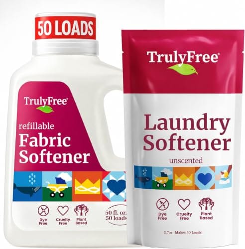 Truly Free Natural Fabric Softening Rinse, Unscented (2.7 oz Concentrate)