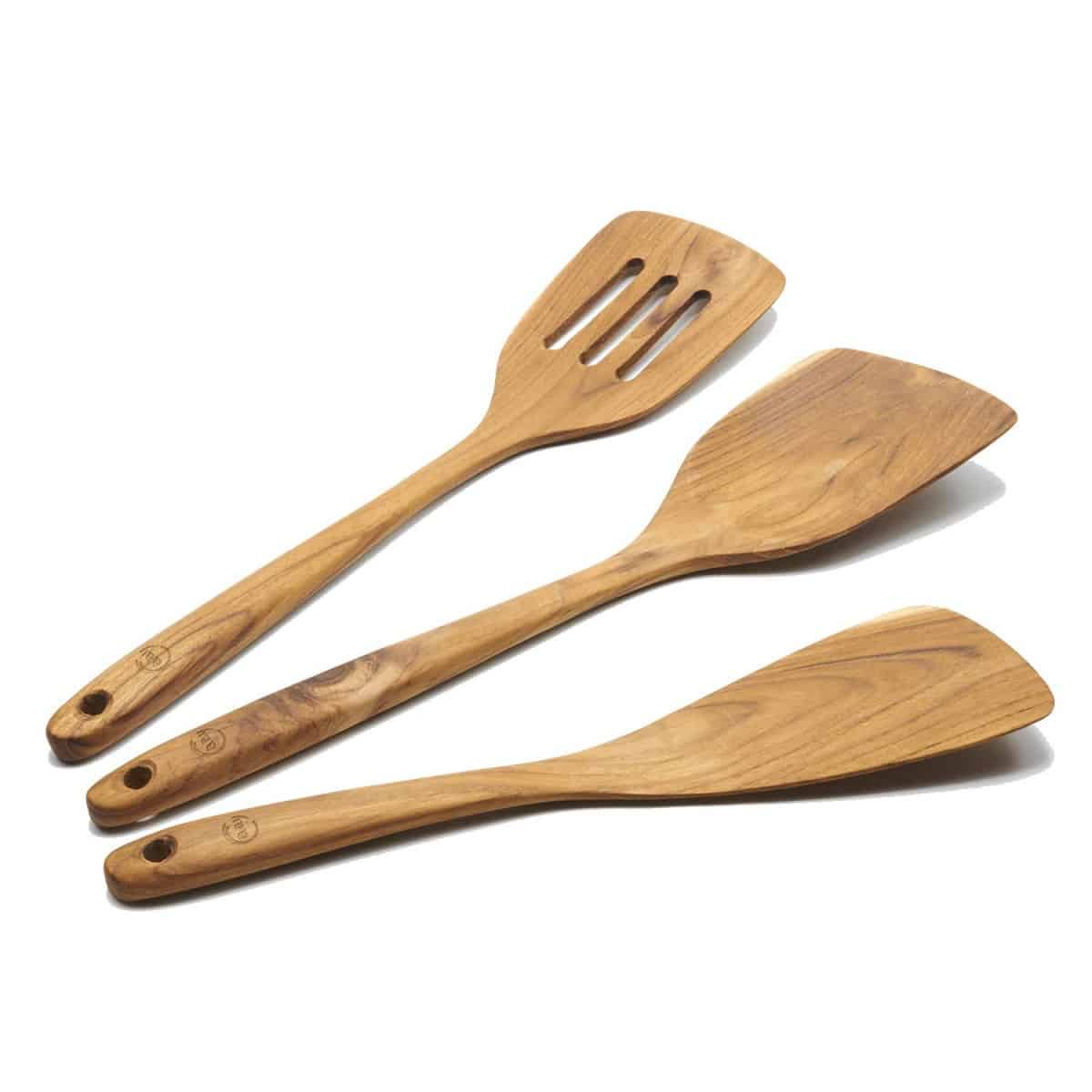 FAAY 3-in-1 Teak Wood Cooking Spatulas (Set of 3)