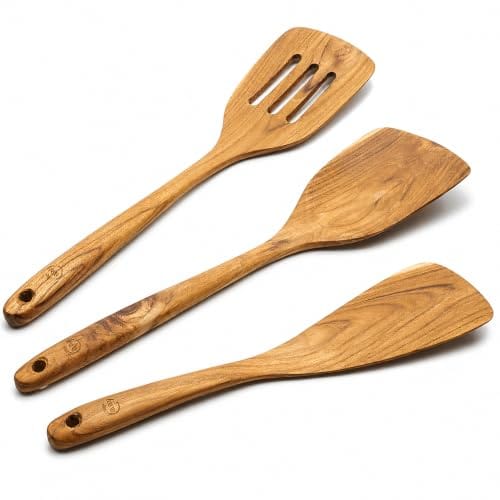 FAAY 3-in-1 Teak Wood Cooking Spatulas (Set of 3)
