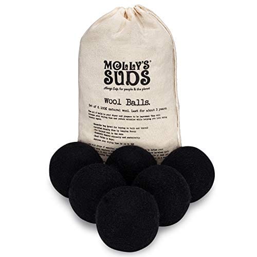 Molly's Suds Wool Dryer Balls Black Set of 6