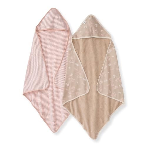 Burt's Bees Baby GOTS Hooded Towel, 2-Pack