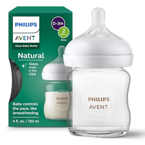 Philips Avent Natural Response Glass Baby Bottle, 4oz