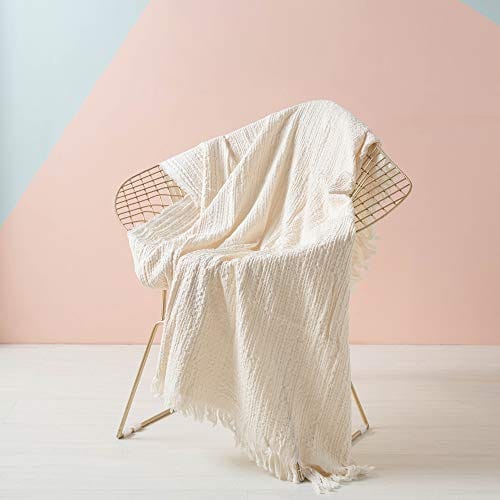 Simple&Opulence 100% Cotton Waffle Weave Throw Blanket