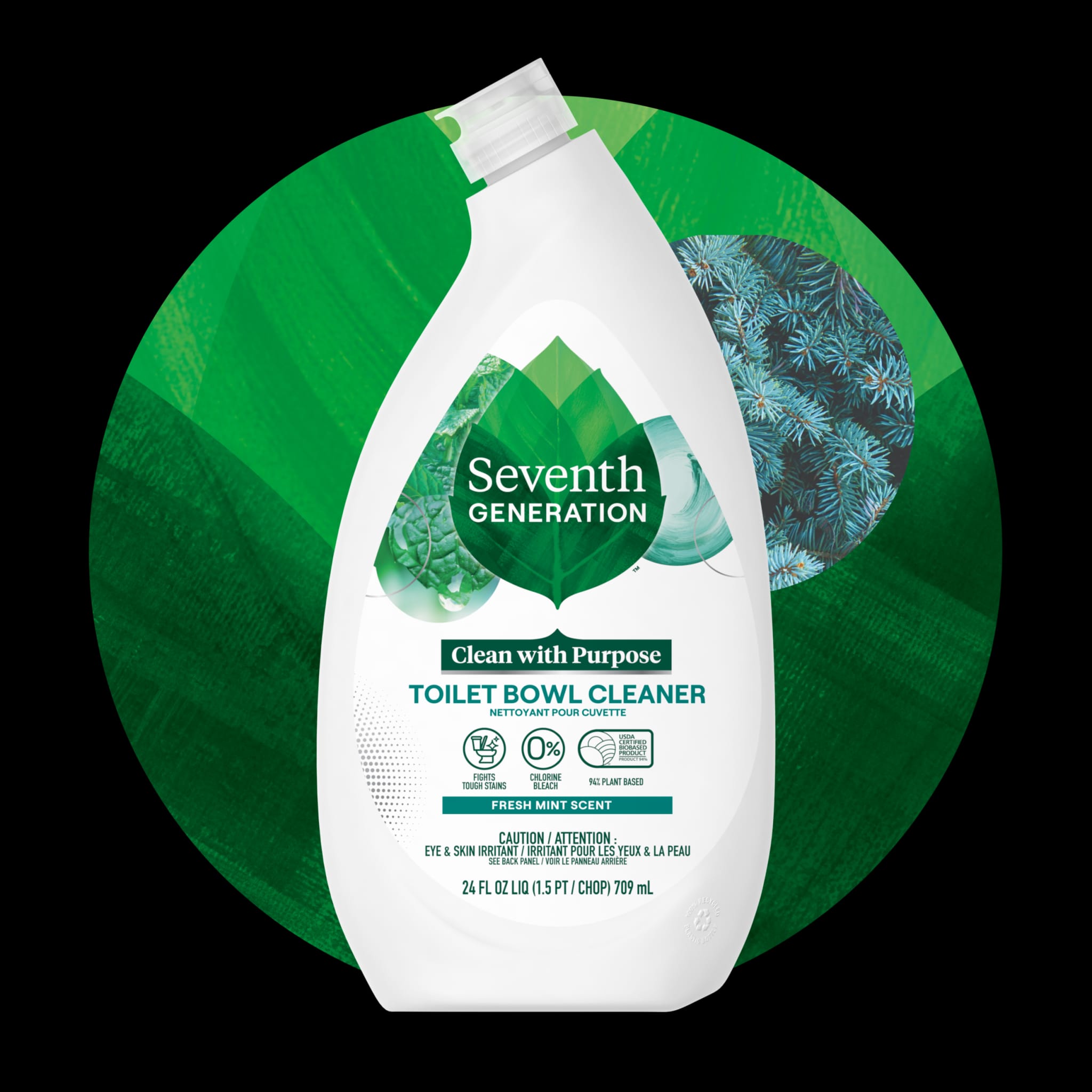 Seventh Generation Toilet Bowl Cleaner, Fresh Mint, 24 oz (4-Pack)