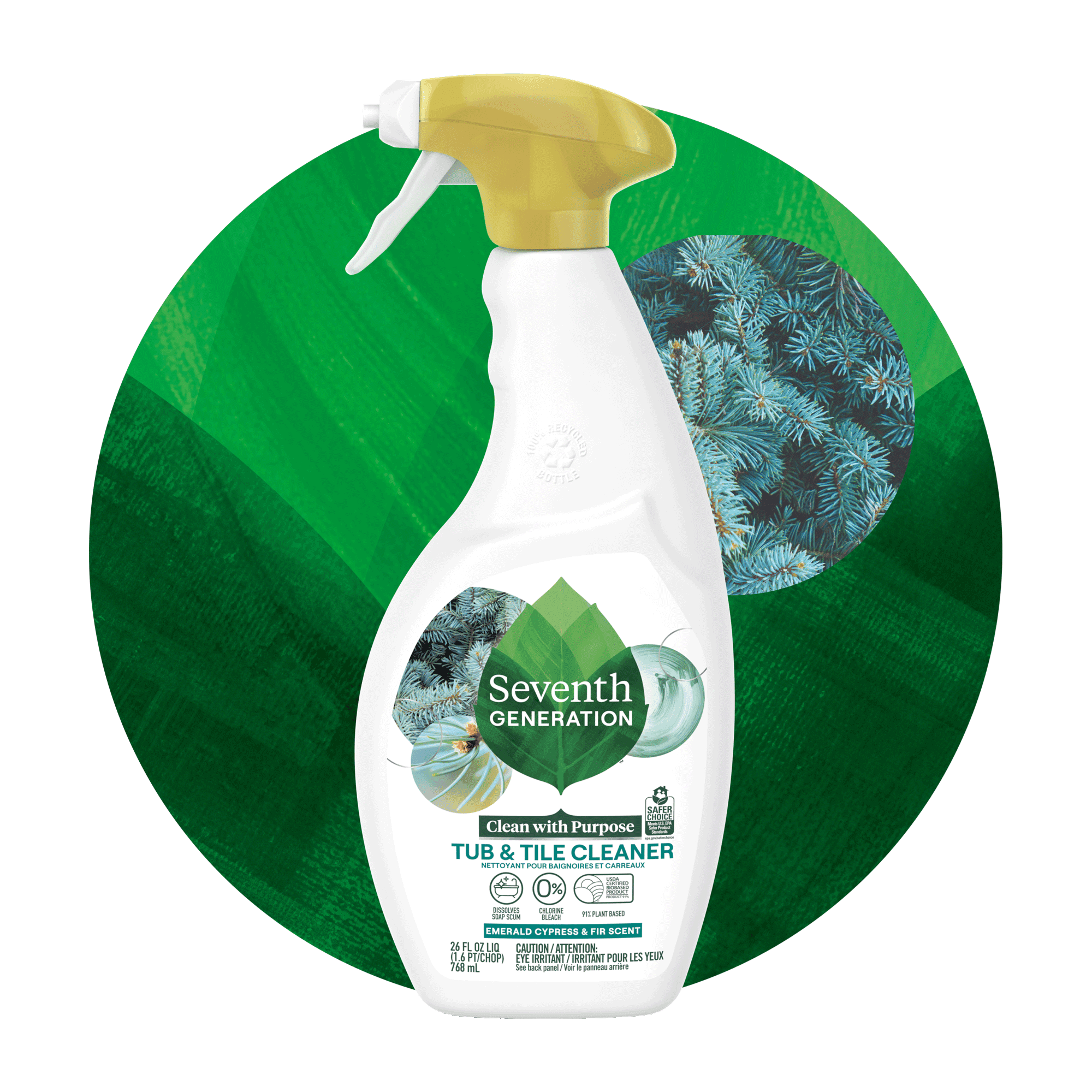 Seventh Generation Tub & Tile Cleaner, Emerald Cypress & Fir, 26 oz